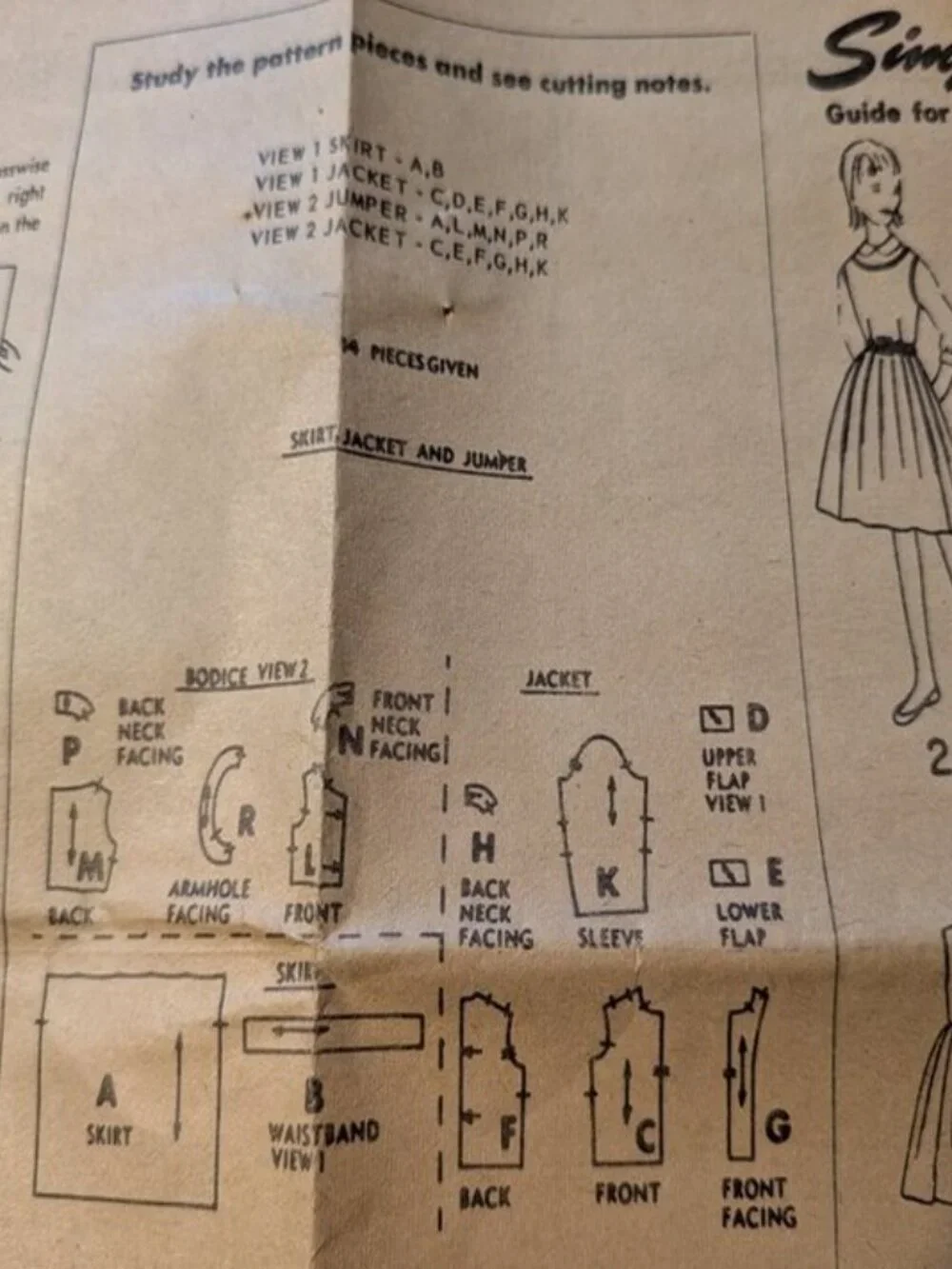 simplicity 7487 sewing pattern girls skirt, jacket, jumper